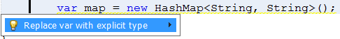 New Hint to Convert var type back to explicit type