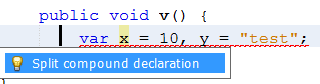 New Error hint to split compound 'var' declaration