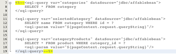 comment out sql