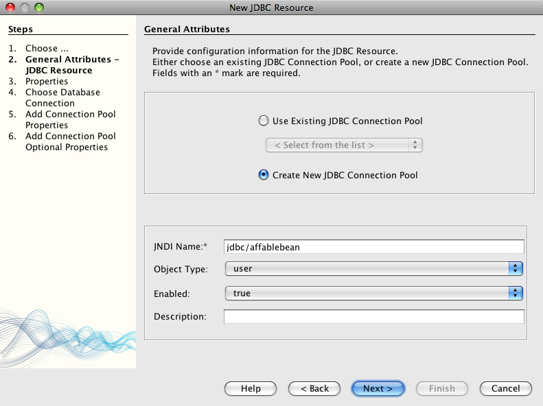 jdbc resource gen attributes