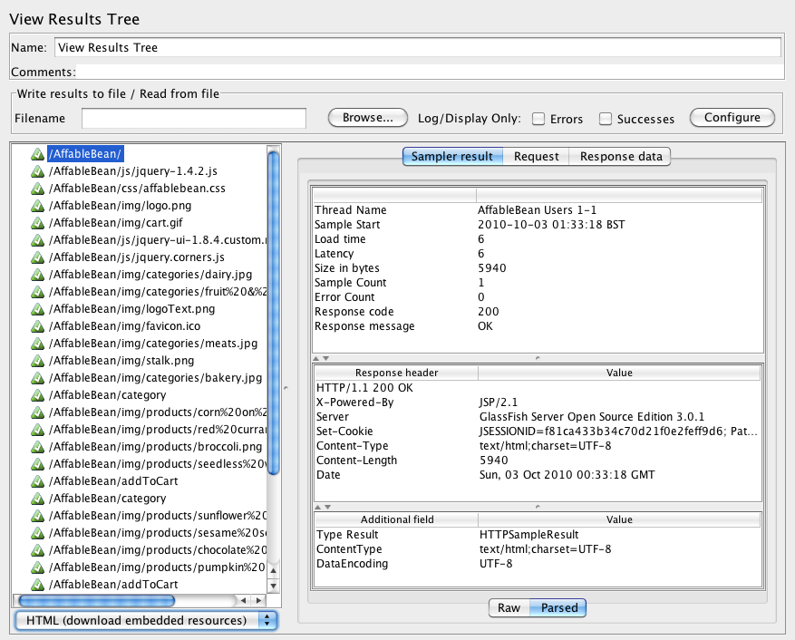 view results tree