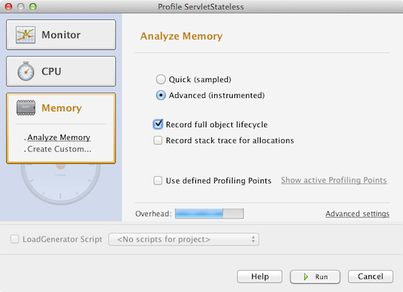 profile memory advanced