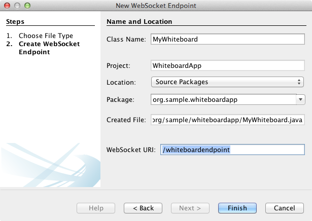 websocket newendpoint