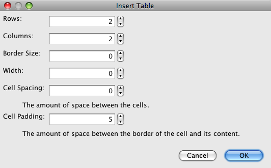 insert table