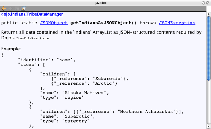 javadoc window