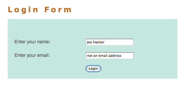 login form