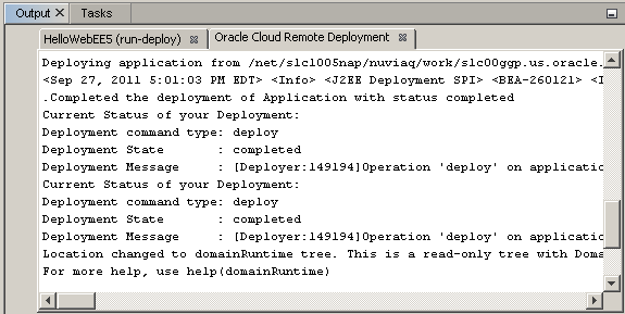 output cloud tab