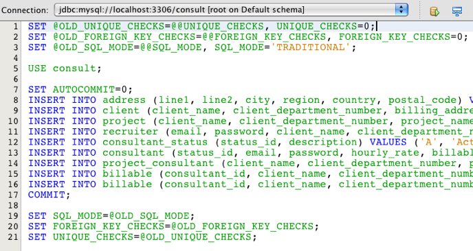 run sql insert