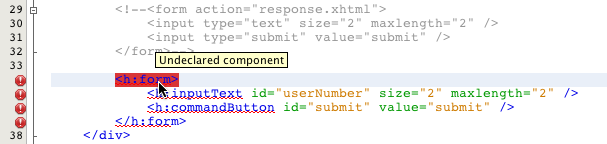 undeclared component