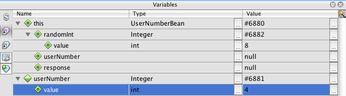 variables window