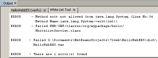 whitelist output