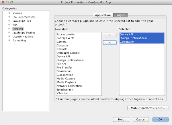 cordova properties plugins