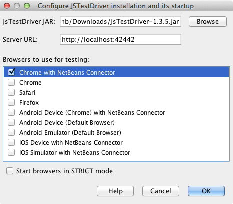 html5 js testdriver configure